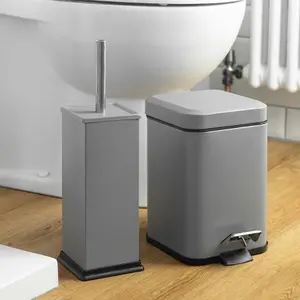 Harbour Housewares - Square Toilet Brushes - Matt Grey - Pack of 2