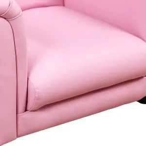 HOMCOM Kids Sofa Chair Set Armchair Seating Seat Bedroom Playroom Stool Pink