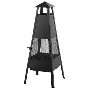 Beliani Charcoal Fire Pit Black YASUR