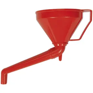 160mm Polyethylene Funnel with Offset Spout and Filter - Ideal for Vehicles