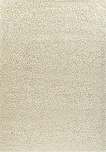 Modern Extra Large Small Soft 5cm Shaggy Non Slip Bedroom Living Room Carpet Runner Area Rug - Ivory 160 x 230 cm