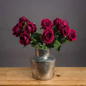 UK Homeliving Artificial Deep Red Rose