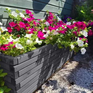 1m Grey Pine Raised Trough Planter