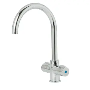 Wain Chrome effect Kitchen Twin lever Tap