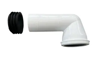 Bent WC Toilet Pan Connector 4'' (100mm/110mm) - 90 Degree Toilet Seal, Rigid Waste Pipe Connector Pan Connector. FREE DELIVERY