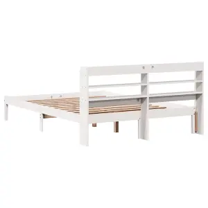 Berkfield Bed Frame without Mattress White 140x200 cm Solid Wood Pine