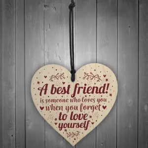 Red Ocean Best Friend Birthday Christmas Gift For Women Special Friend Handmade Wooden Heart Friendship Plaque Sign Keepsake