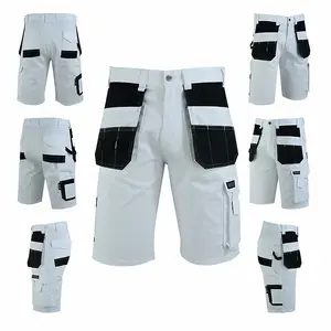 MS9 Mens Cargo Redhawk Holster Pockets Painter Tactical Work Working Shorts T5, White - 42W