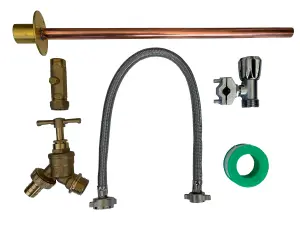 Outside Garden Tap Kit Easy Self Cutting DIY Fitting for Outdoor Hose Tap. FREE DELIVERY