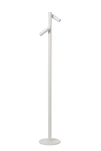 Lucide ANTRIM - Rechargeable Floor reading lamp - Battery - LED Dim. - 2x2,2W 2700K - IP54 - With wireless charging pad - White