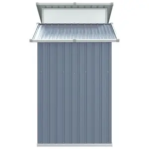 Garden Shed 270x130x208.5 cm Galvanised Steel Bin Shed Grey