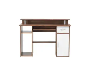 Albany Desk with 1 Drawer and 1 Door in Walnut White