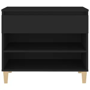 Berkfield Shoe Cabinet Black 70x36x60 cm Engineered Wood