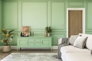 Hemway Chalk Based Furniture Paint Matt A5 Sample, Soft Green, Peel & Stick Swatch For Interior Walls Wood