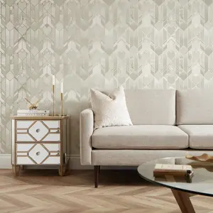 Liquid Marble Geometric Wallpaper In Cream