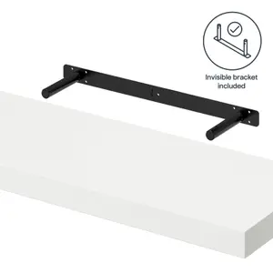 GoodHome Cusko White Rectangular Floating shelf (L)80cm x (D)23.5cm