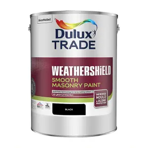 Dulux Trade Weathershield Smooth Masonry Paint - Black - 5L