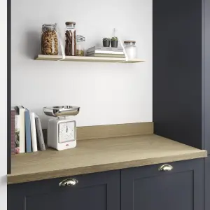 GoodHome Berberis Chevron Matt Oak effect Chipboard & laminate Upstand (L)3000mm