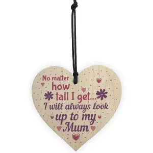 Red Ocean Mummy Mum Birthday Gifts From Daughter And Son Christmas Gifts For Women For Her Wooden Heart Sign