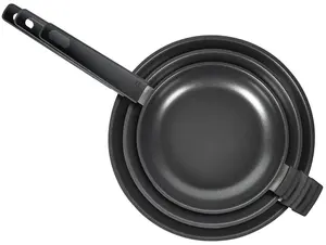 Kuhn Rikon Smart & Compact Stainless Steel Non-Stick Induction Frying Pan, Set of 3, 20, 24 and 28cm