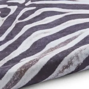 Faux Zebra Print Black White Abstract Animal Modern Cowhide Rug for Living Rug for Living Room and Bedroom-130cm X 155cm