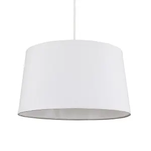 ValueLights Doretta Modern Tapered White Faux Linen Ceiling Pendant Table Lamp Light Shade