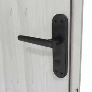 AFIT Matt Black Door Handles Bathroom T-Bar Door Handle on Backplate 175x42mm Bathroom Set