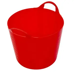 5x 40 Litre Strong Robust Red Coloured Flexible Tubs For Multi Purpose Storage Use