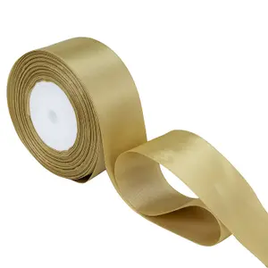 25mm Gold Double Sided Satin Polyester Ribbon Roll, 25 metres