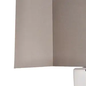 2 PACK Rectangular Dimmable Wall Light Chrome & Grey Shade Modern Bedside Lamp