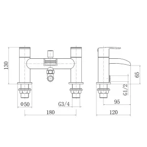 Rinse Bathrooms Bath Shower Mixer Tap with Hand Shower