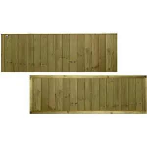 Ultimate Vertical Tongue & Groove Fence Panel (Pack of 3) Width: 6ft x Height: 2ft Interlocking Planks Fully Framed