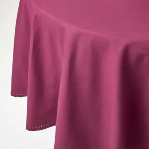 Homescapes Plum Cotton Round Tablecloth 178 cm