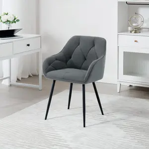 Creeve Velvet Armchair Dark Grey