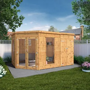 Mercia 8 x 12ft Premium Corner Summerhouse With Side Shed