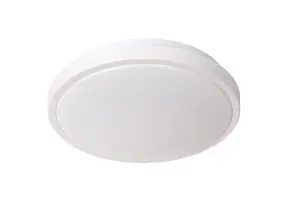 Lucide Dasher Modern Flush ceiling light Bathroom 29,3cm - LED - 1x12W 2700K - IP44 - White