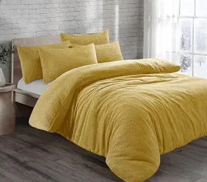 Teddy Fleece Duvet Cover Set With Pillow Case Thermal Fleece Warm Cosy Soft Fur Teddy Bedding Duvet Cover Set