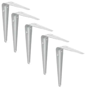 5 x White London Shelf Bracket 4 x 3 - 100x75mm