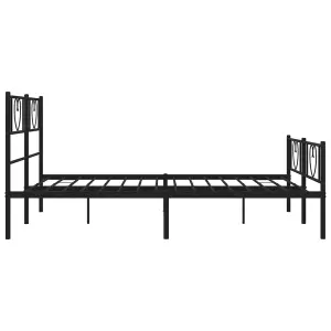 Berkfield Metal Bed Frame with Headboard and Footboard Black 140x200 cm