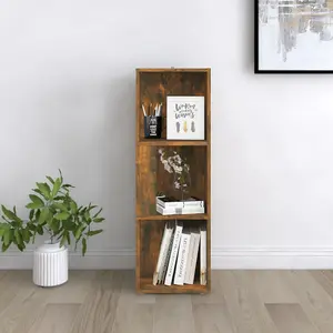 Berkfield Corner Cabinet Smoked Oak 33x33x100 cm Engineered Wood