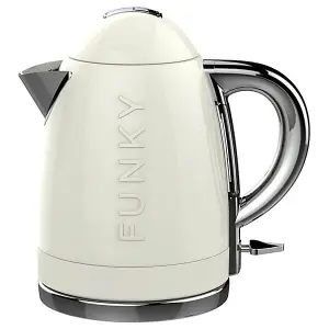 The Funky Appliance Company 1.7 Litre Kettle and 4 Slice Toaster Set Cream