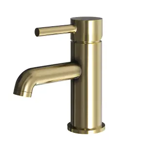 Flode Kumla Mono Basin Mixer Tap - Brushed Brass