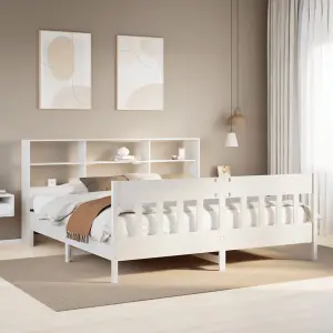 Berkfield Bed Frame without Mattress White 200x200 cm Solid Wood Pine