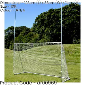 10 x 6 / 12 Feet Multi Sport Steel Goal Posts & Net - Football Rugby Hurling