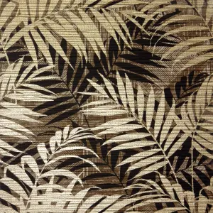 Textured Palm Gold/Chocolate Wallpaper