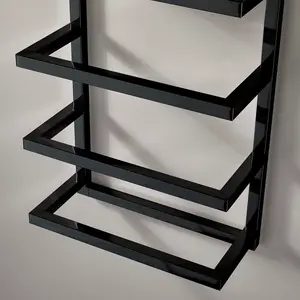 5 Tier Wall Mounted Towel Rack Black