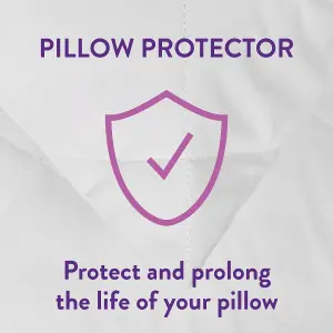 Slumberdown Anti Allergy Pillow Protector Quilted Cotton Cover Envelope Closure Machine Washable Reduces Dust Mites, 2 Pack