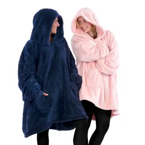 Snug Rug Hoodie Pink Quartz Wearable Blanket Oversized Hooded Blankets for Adults Hooded