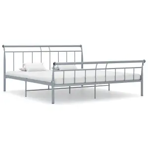 Berkfield Bed Frame Grey Metal 180x200 cm 6FT Super King