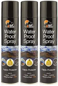 3 X Waterproof Spray Ideal For Tent Sleeping Bags, Rucksacks, Shoes, Boots & Umbrellas Outing Fishing Camping Fabric Protector 300Ml By Wilsons